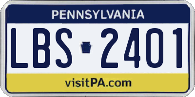 PA license plate LBS2401