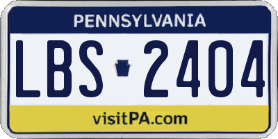 PA license plate LBS2404