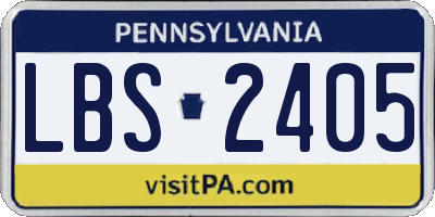 PA license plate LBS2405