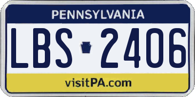 PA license plate LBS2406