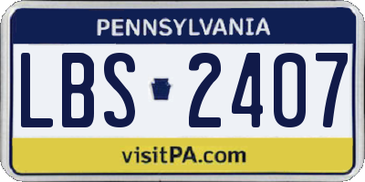 PA license plate LBS2407