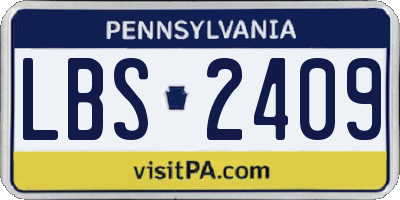 PA license plate LBS2409