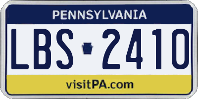 PA license plate LBS2410