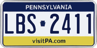 PA license plate LBS2411