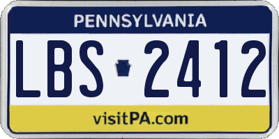 PA license plate LBS2412