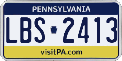 PA license plate LBS2413