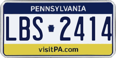 PA license plate LBS2414