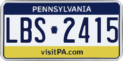 PA license plate LBS2415