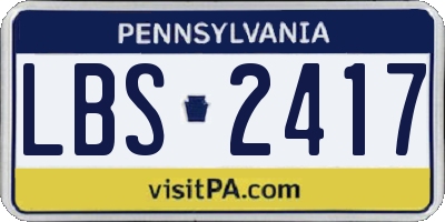 PA license plate LBS2417