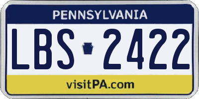 PA license plate LBS2422