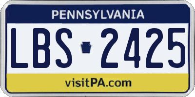 PA license plate LBS2425