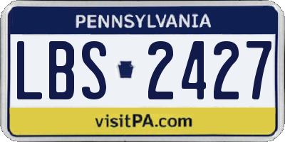 PA license plate LBS2427