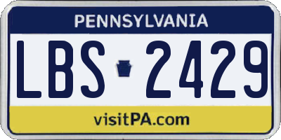 PA license plate LBS2429
