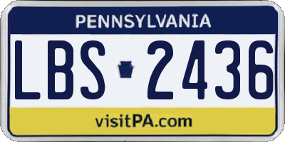 PA license plate LBS2436