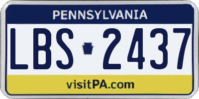 PA license plate LBS2437