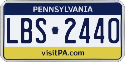 PA license plate LBS2440