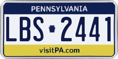 PA license plate LBS2441