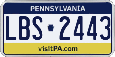 PA license plate LBS2443