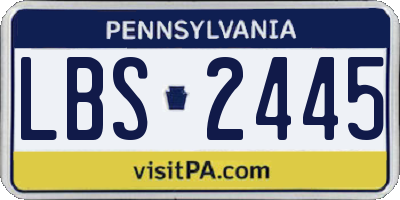 PA license plate LBS2445