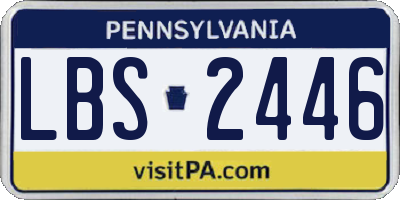 PA license plate LBS2446