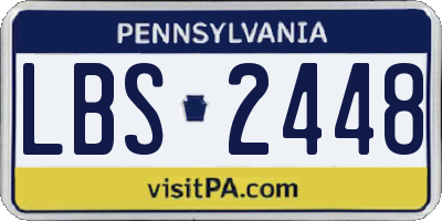 PA license plate LBS2448