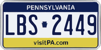 PA license plate LBS2449