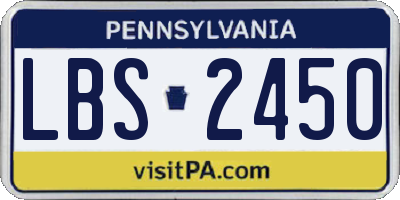 PA license plate LBS2450