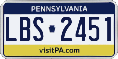 PA license plate LBS2451