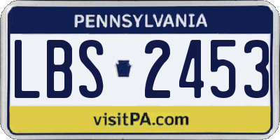 PA license plate LBS2453