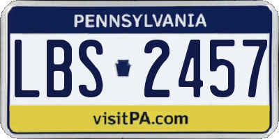 PA license plate LBS2457