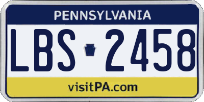 PA license plate LBS2458