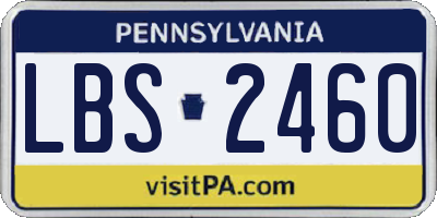 PA license plate LBS2460