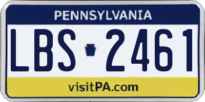 PA license plate LBS2461
