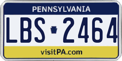 PA license plate LBS2464