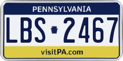 PA license plate LBS2467
