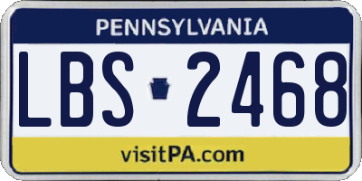 PA license plate LBS2468