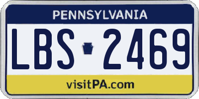 PA license plate LBS2469