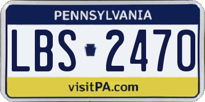 PA license plate LBS2470