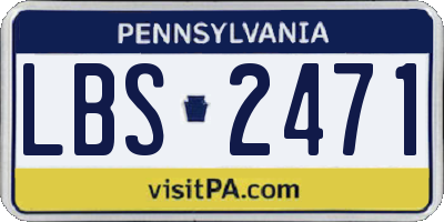 PA license plate LBS2471