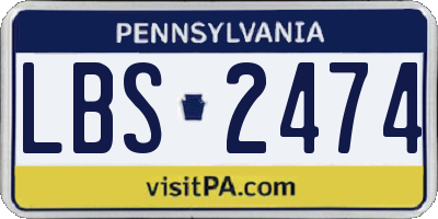 PA license plate LBS2474