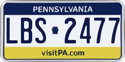 PA license plate LBS2477