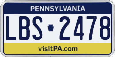 PA license plate LBS2478