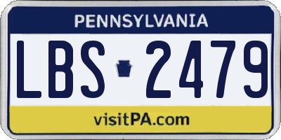 PA license plate LBS2479