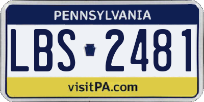 PA license plate LBS2481