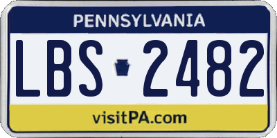 PA license plate LBS2482