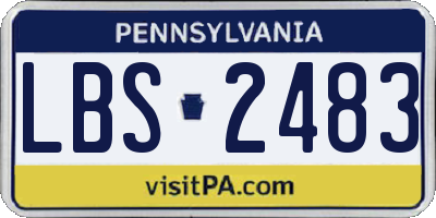 PA license plate LBS2483