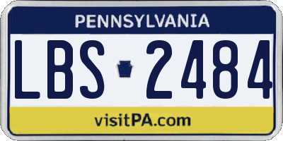 PA license plate LBS2484