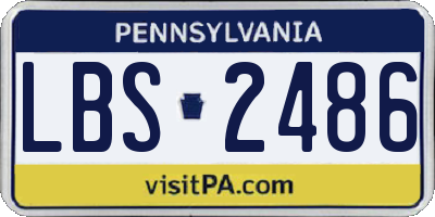 PA license plate LBS2486
