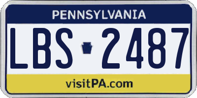 PA license plate LBS2487
