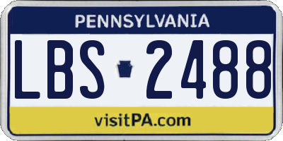 PA license plate LBS2488